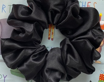 XXL Black scrunchie Silk Black scrunchie black satin Canada satin silk