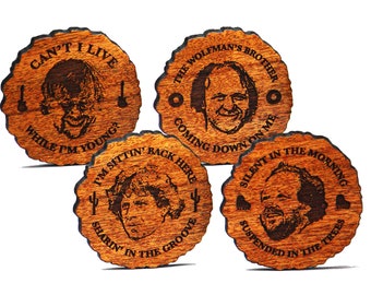 Phish Coasters, Wood-Burned, Trey Fishman Page Mike