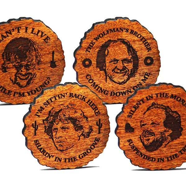 Phish Coasters, Wood-Burned, Trey Fishman Page Mike