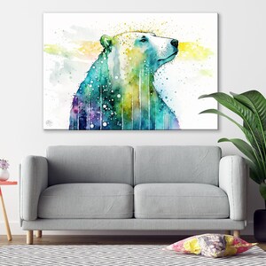 Arctic Beauty: Polar Bear Watercolor Painting, Giclee Print on Canvas, Artist Paper, Watercolor Paper, Available in Extra Large Sizes Bild 7