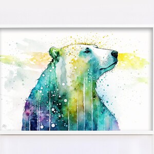 Arctic Beauty: Polar Bear Watercolor Painting, Giclee Print on Canvas, Artist Paper, Watercolor Paper, Available in Extra Large Sizes Bild 2