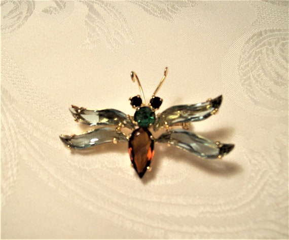 Vintage 1980s Austrian Multi Colored Crystal Bee … - image 2