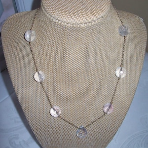 14K Yellow Gold Necklace with Rock Crystal
