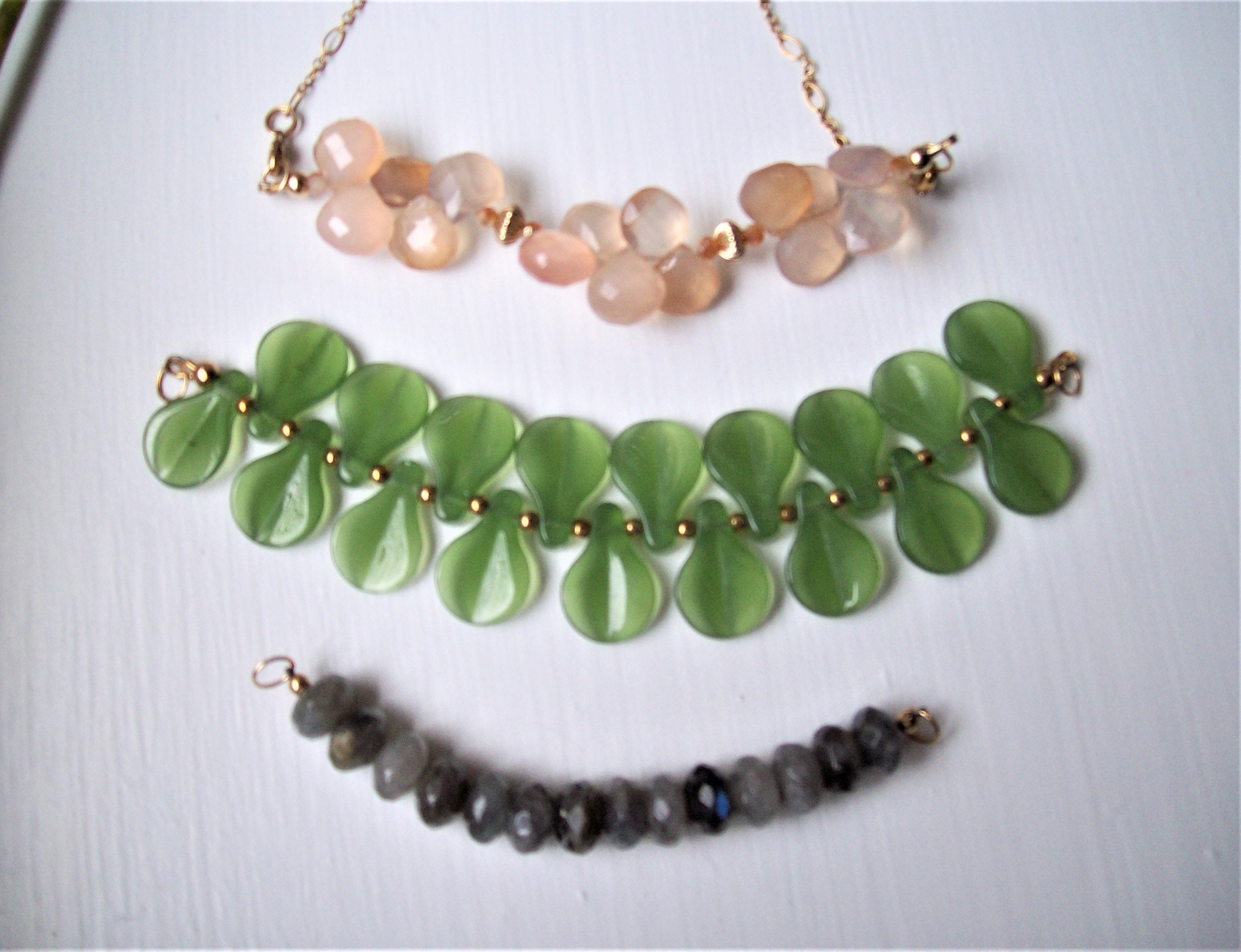 14K Gold Filled Interchangeable Necklace/3in1 Necklace/jade