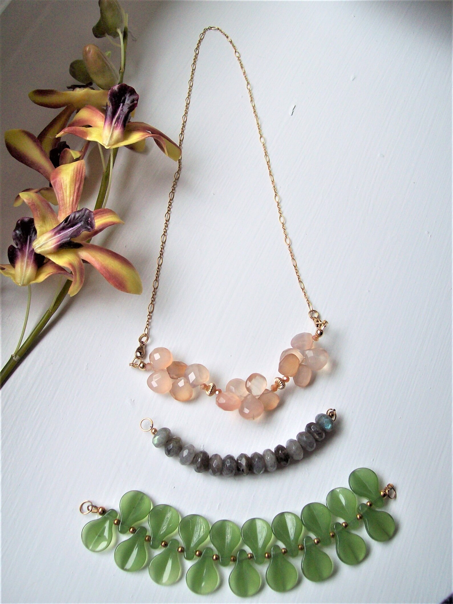 14K Gold Filled Interchangeable Necklace/3in1 Necklace/jade Etsy