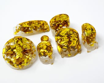 Metallic Gold Shard GameCube Buttons