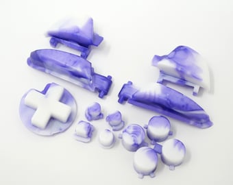 Botones del mando Switch 1 Pro con diseño de nubes de lavanda