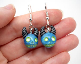 Pendientes de calavera de demonio fantasmal