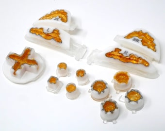 White and Honey Gold Geode Pro Controller Button Set