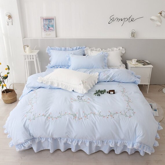 Cotton Bedding Set Lace Duvet 