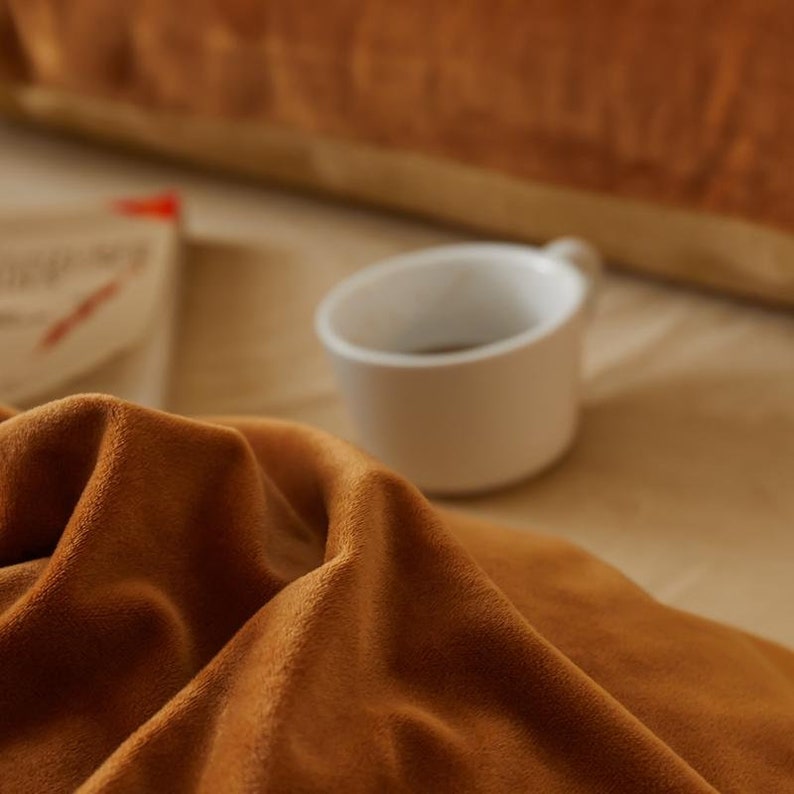 Dark Greenburnt Orange Velvet Bedding Set Khaki Duvet Cover Pillow