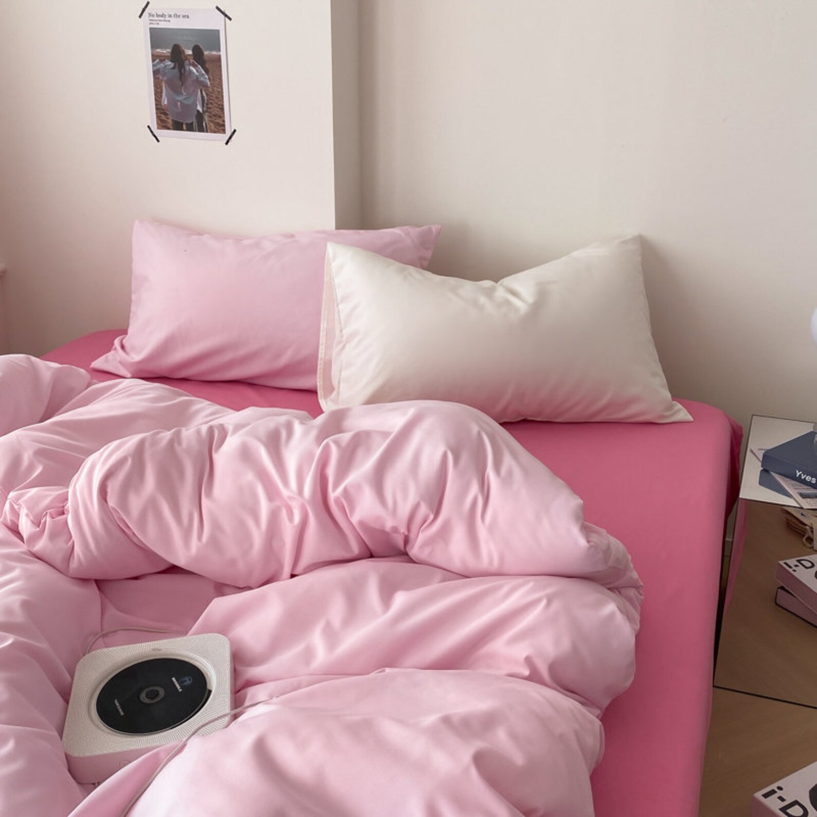 Pink Duvet Cover 100 Cotton Solid Color Duvet Cover Hot Pink Etsy