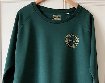 Peace & Dove print sweatshirt - Womens loose fit organic cotton sweatshirt.