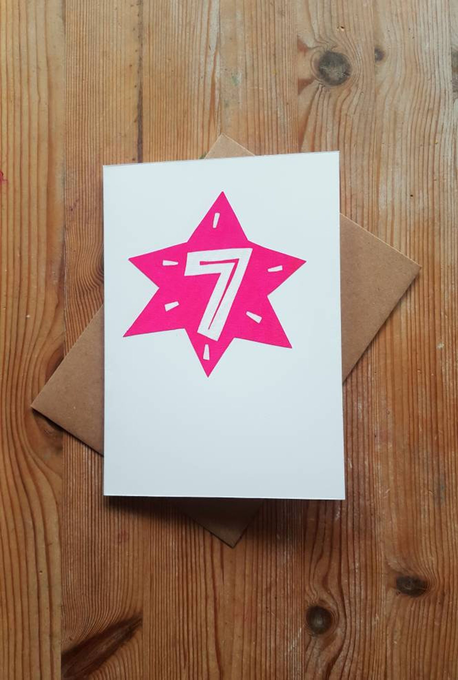 7th Birthday Card Seventh Birthday Card Age 7 Card Kids Etsy