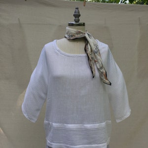 Easy & Gauzy White Stripe Cotton Blouse