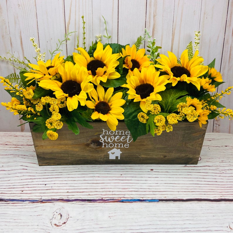 Sunflower Centerpiece Sunflower Floral Arrangement Sunflower Etsy