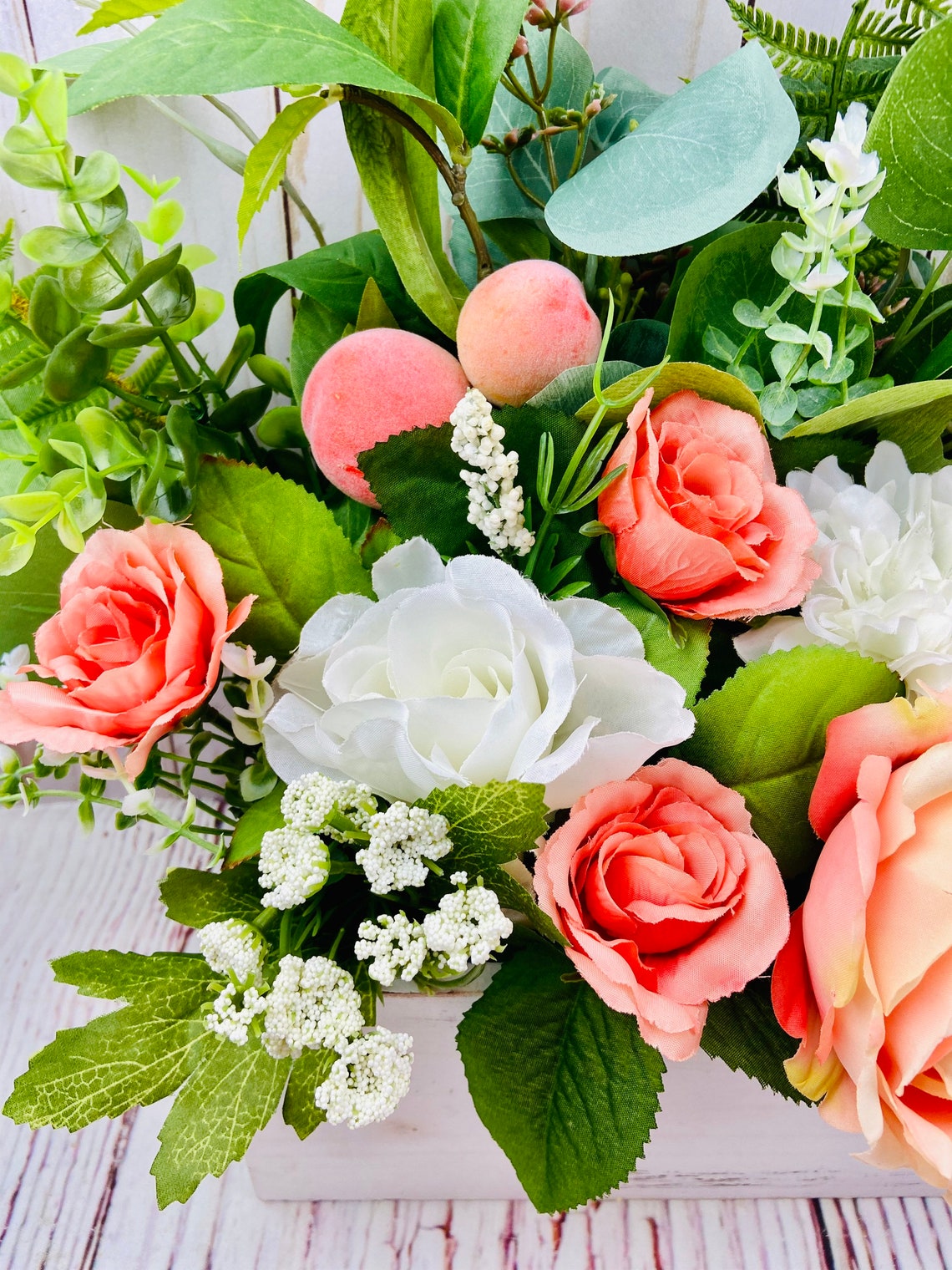 Floral Centerpiece Arrangement Summer Table Decor for Dining Etsy