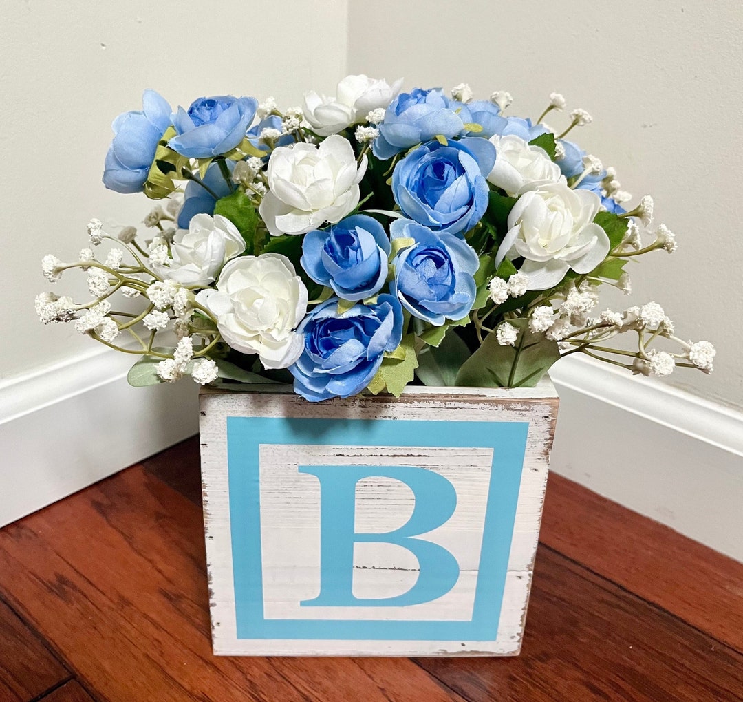 Baby Shower Centerpieces For Tables Boy Baby Shower Boxes With Letters  U2013 White Boxes With Blue, Silver \u0026 White Balloons U2013 44-Piece Gender  Reveal \u0026 Party Decoration Set By Vellax Baby Shower, image size:1080x1020