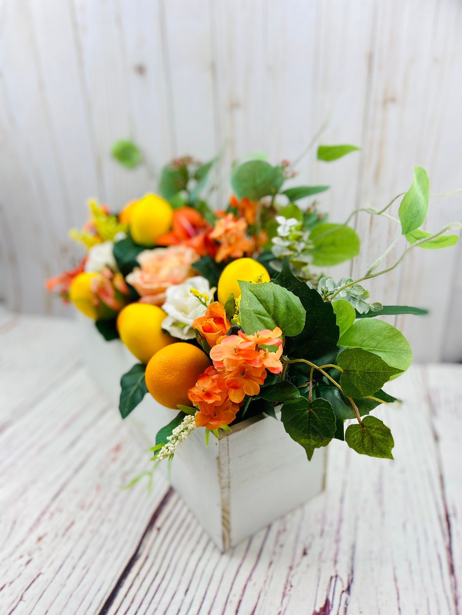 Orange and Yellow Centerpiece Floral Centerpieces for Dining Etsy