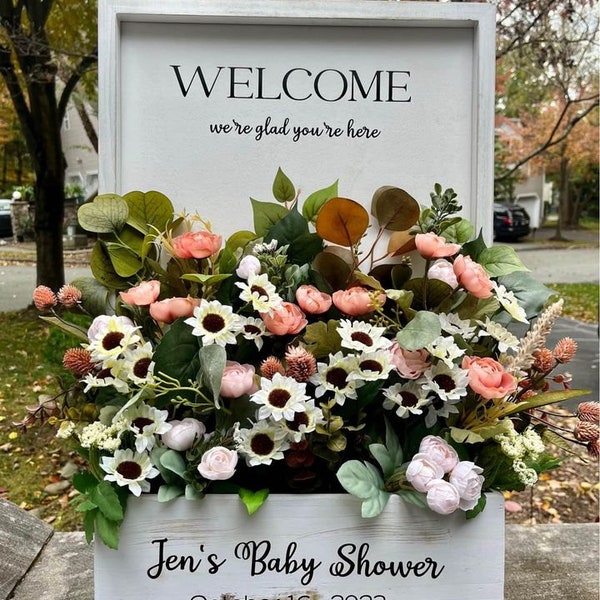 Flower Box Welcome Sign - Etsy