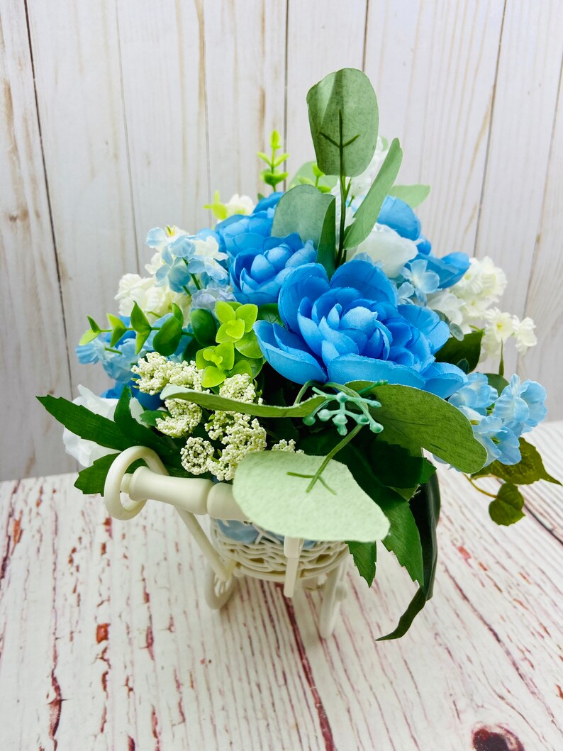 Baby Boy Flower Arrangement Baby Shower Decorations Boy Baby Etsy