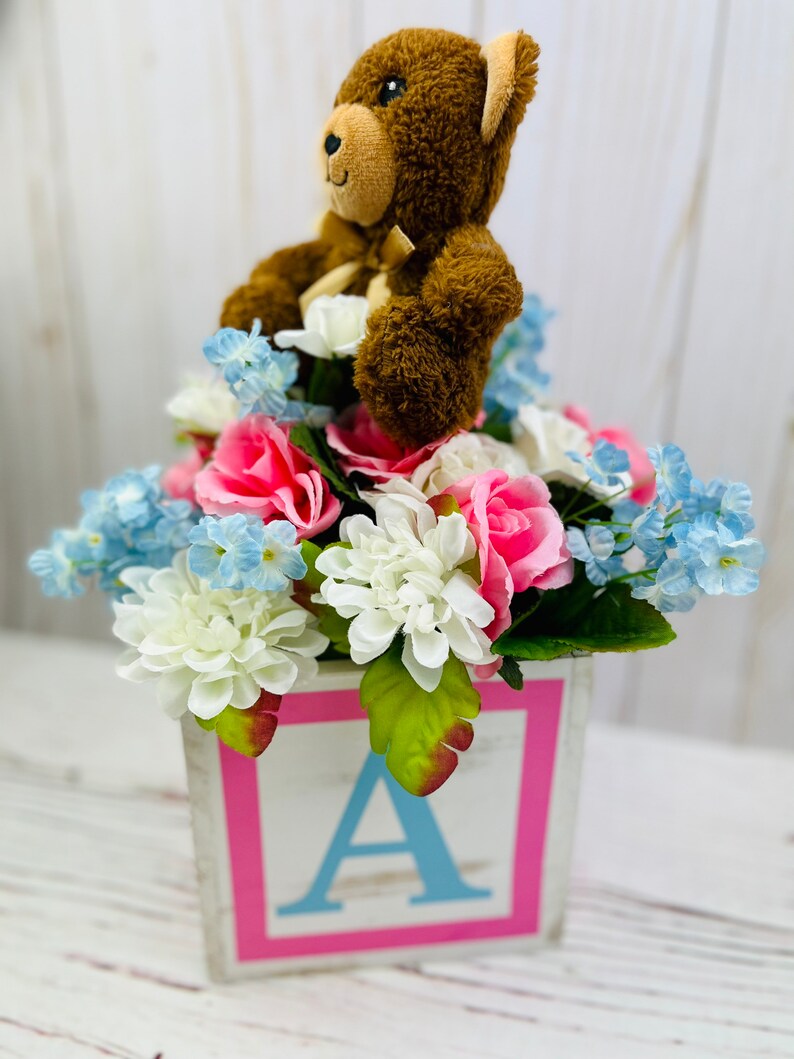Gender Neutral Baby Shower Centerpiece Teddy Bear Baby Shower Etsy