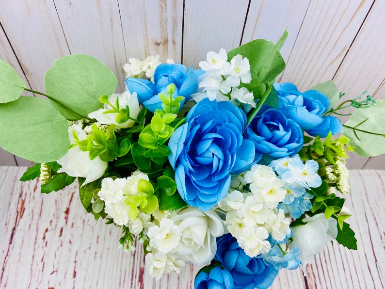 Baby Boy Flower Arrangement Baby Shower Decorations Boy Baby Etsy