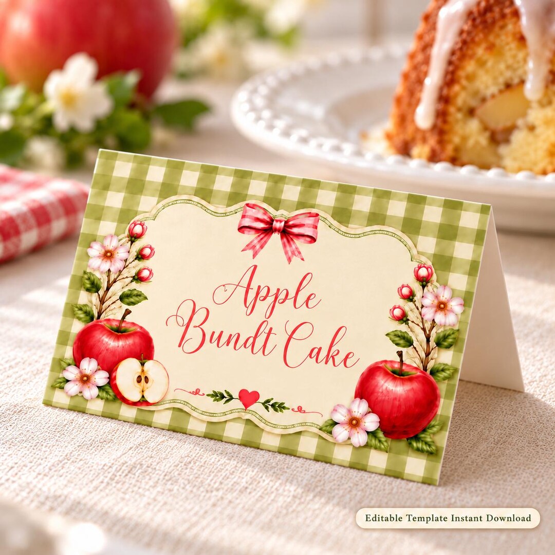 Apple Food Tent Cards Template, Apple of Our Eye Baby Shower Buffet ...