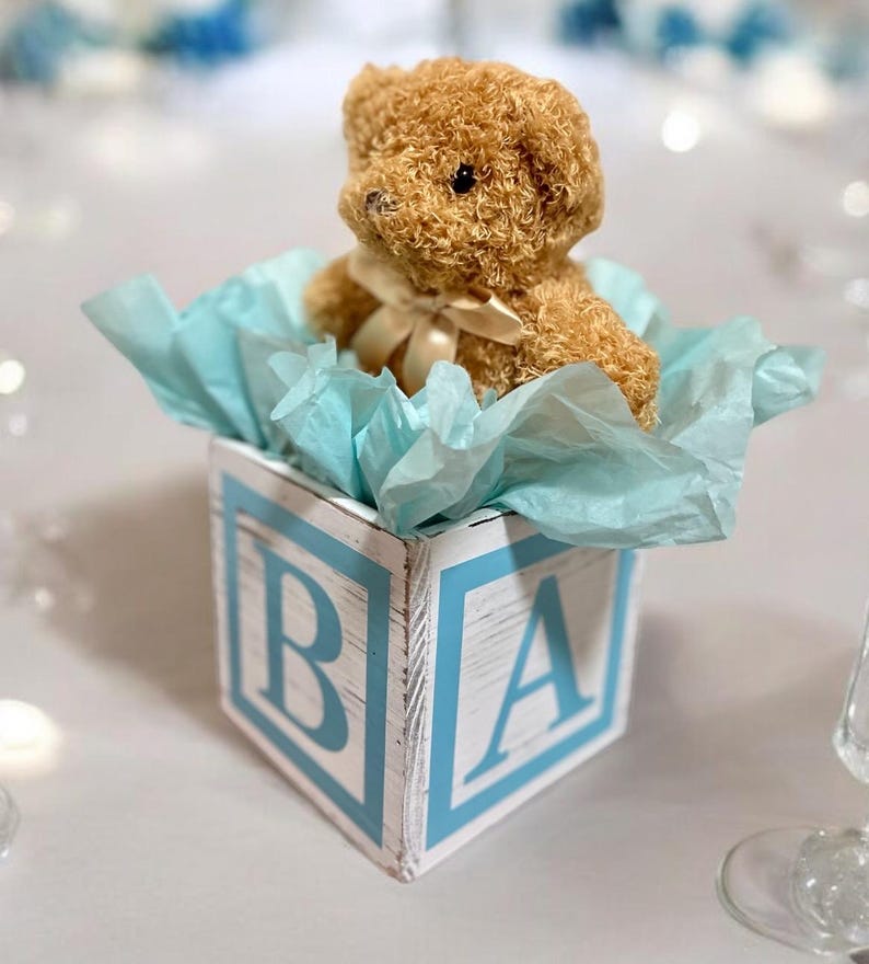 Teddy Bear Baby Shower Centerpiece, Baby Shower Centerpiece Boy, Baby
