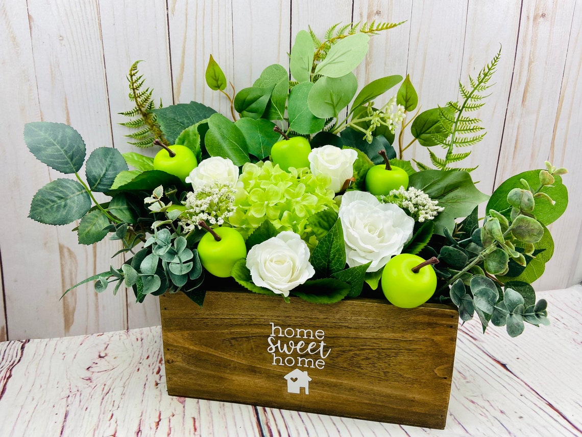 Apple Table Decor Green Apple Decor Apple Decor for Kitchen Etsy