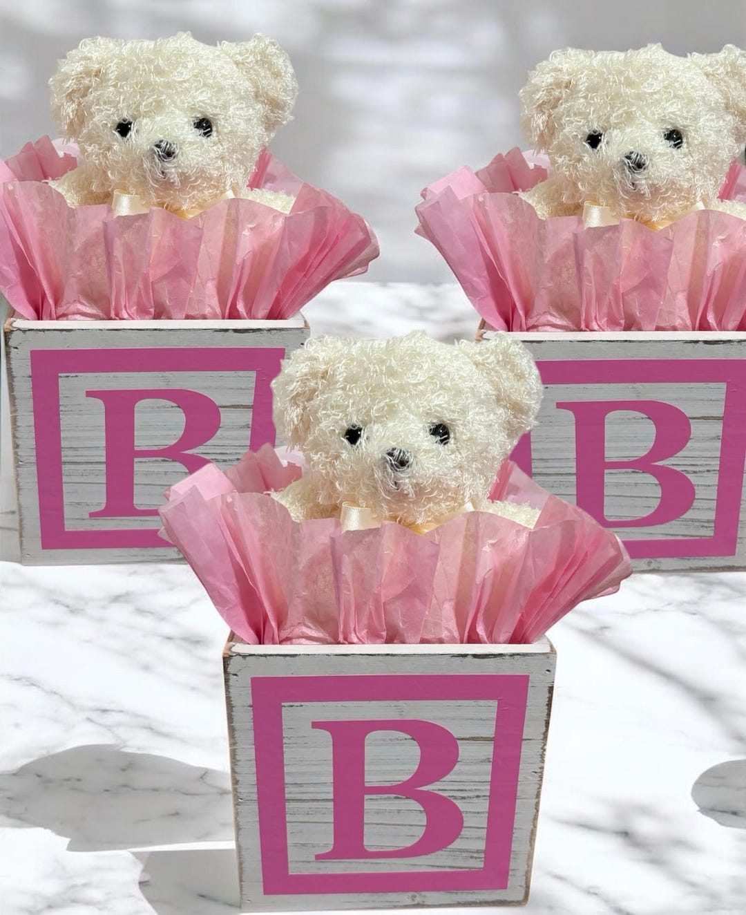 Teddy Bear Baby Shower Centerpiece Set, Baby Shower Girl Centerpieces ...