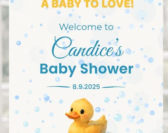 Rubber Duck Baby Shower Welcome Sign, Editable Download, Rubber Duck Baby Shower Decorations, Gender Neutral Printable Decor