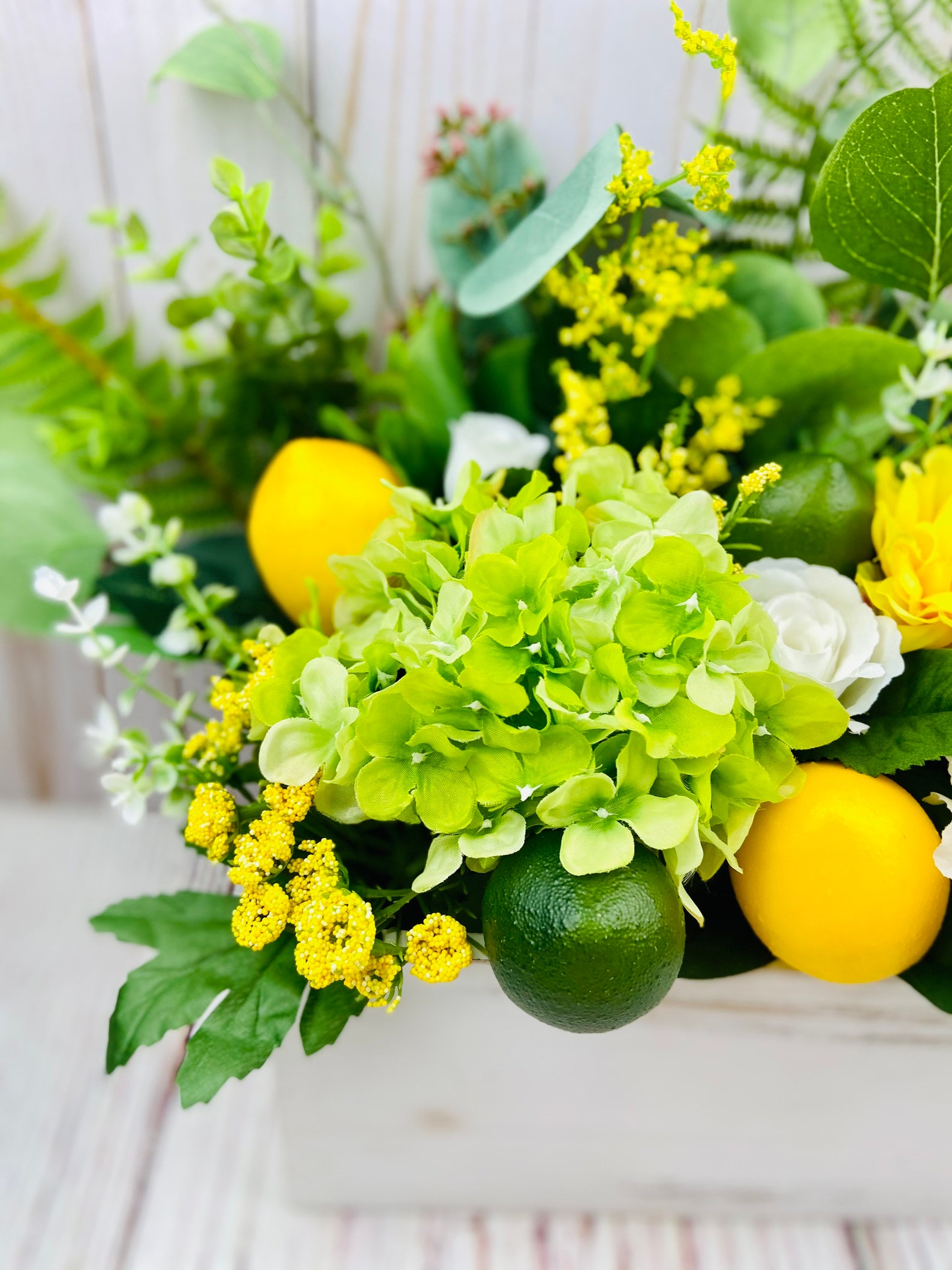 Lemon and Lime Decor Lemon Floral Centerpiece Arrangement Etsy