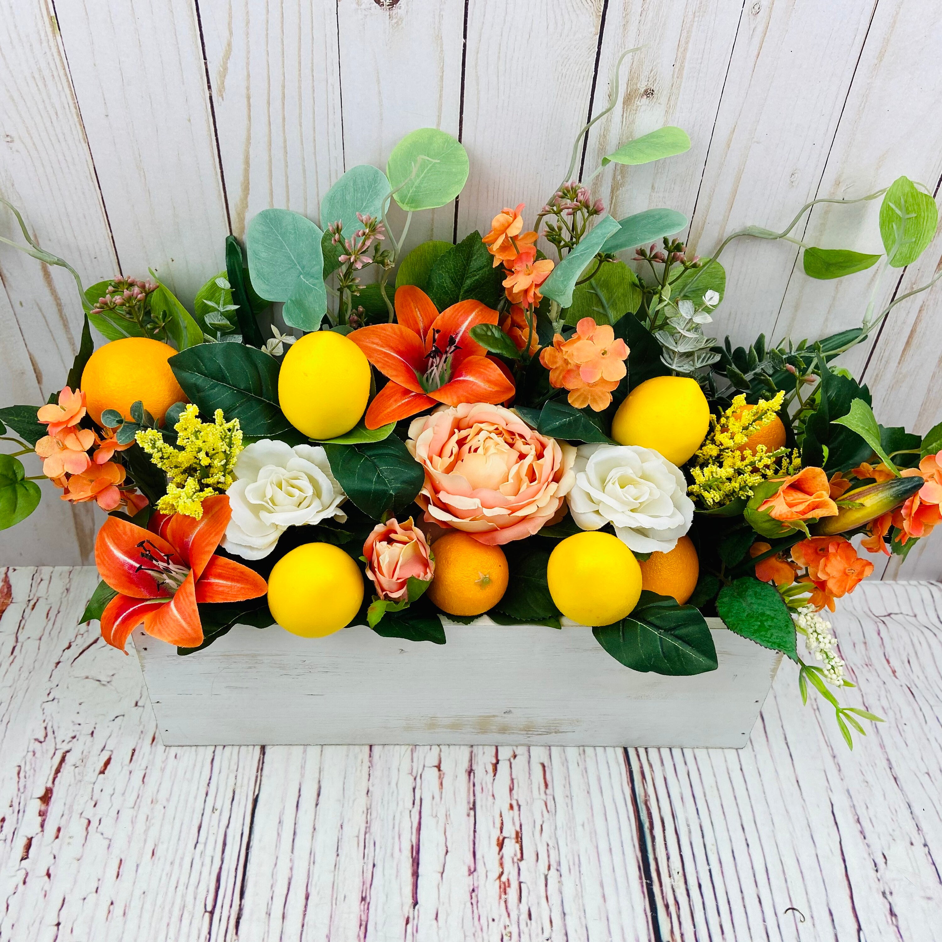 Orange and Yellow Centerpiece Floral Centerpieces for Dining Etsy
