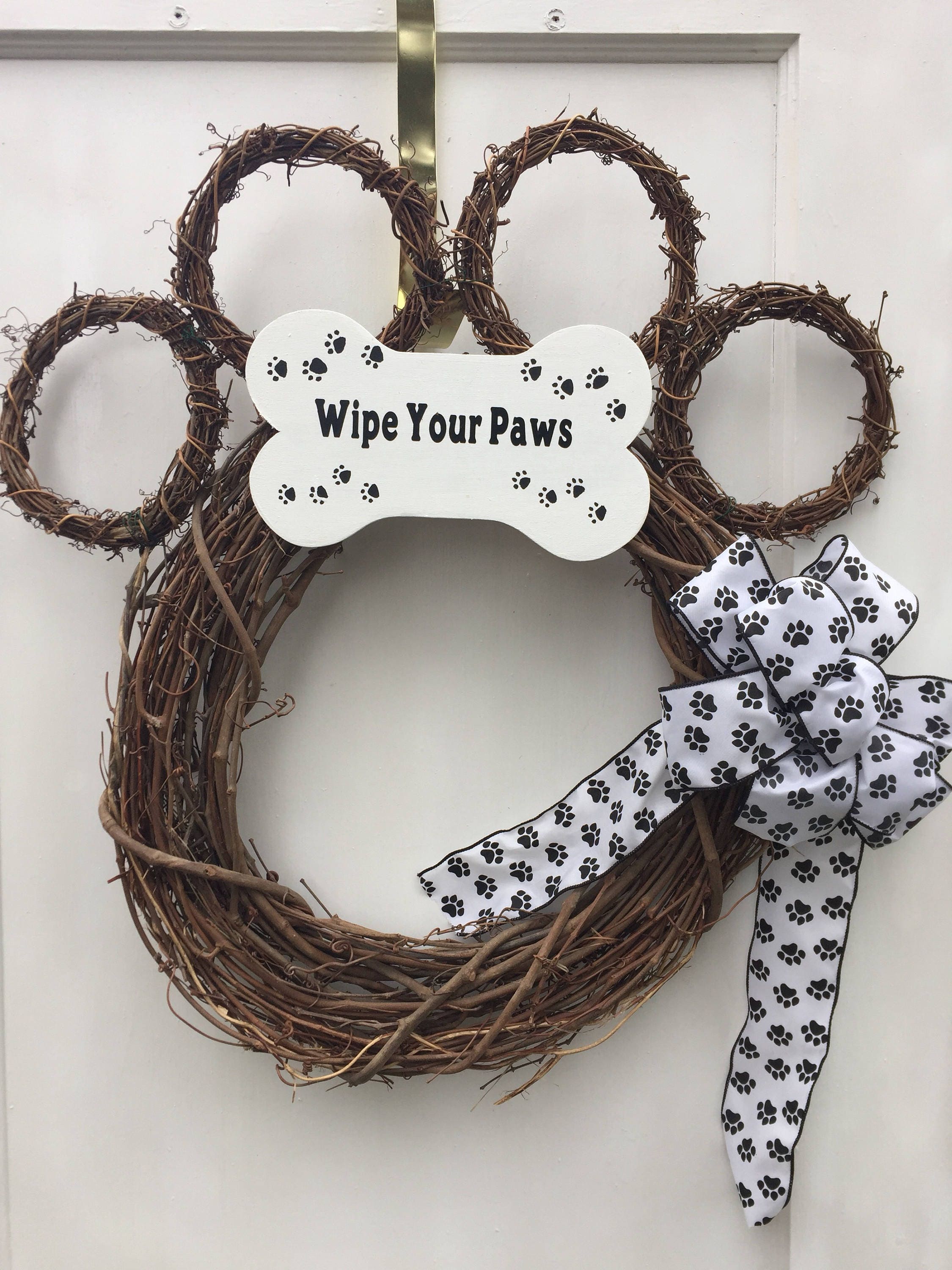 Dog Wreath Pet Wreath Pawprint Wreath Dog Lover's Etsy