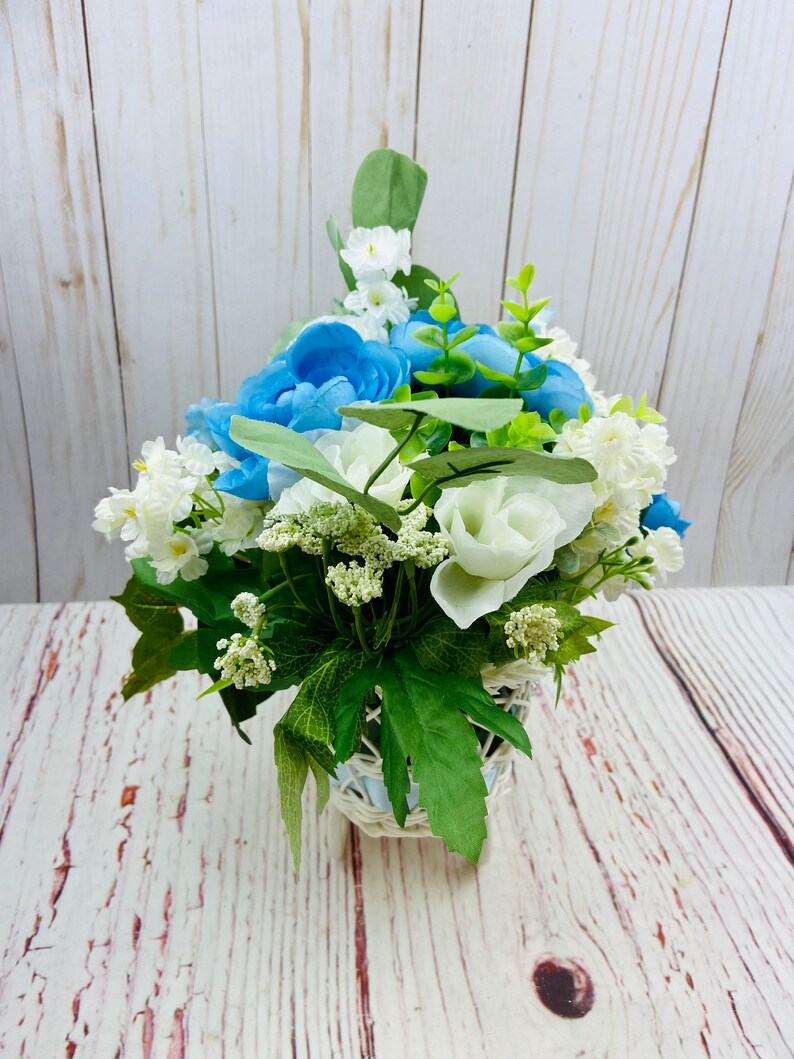 Baby Boy Flower Arrangement Baby Shower Decorations Boy Baby Etsy