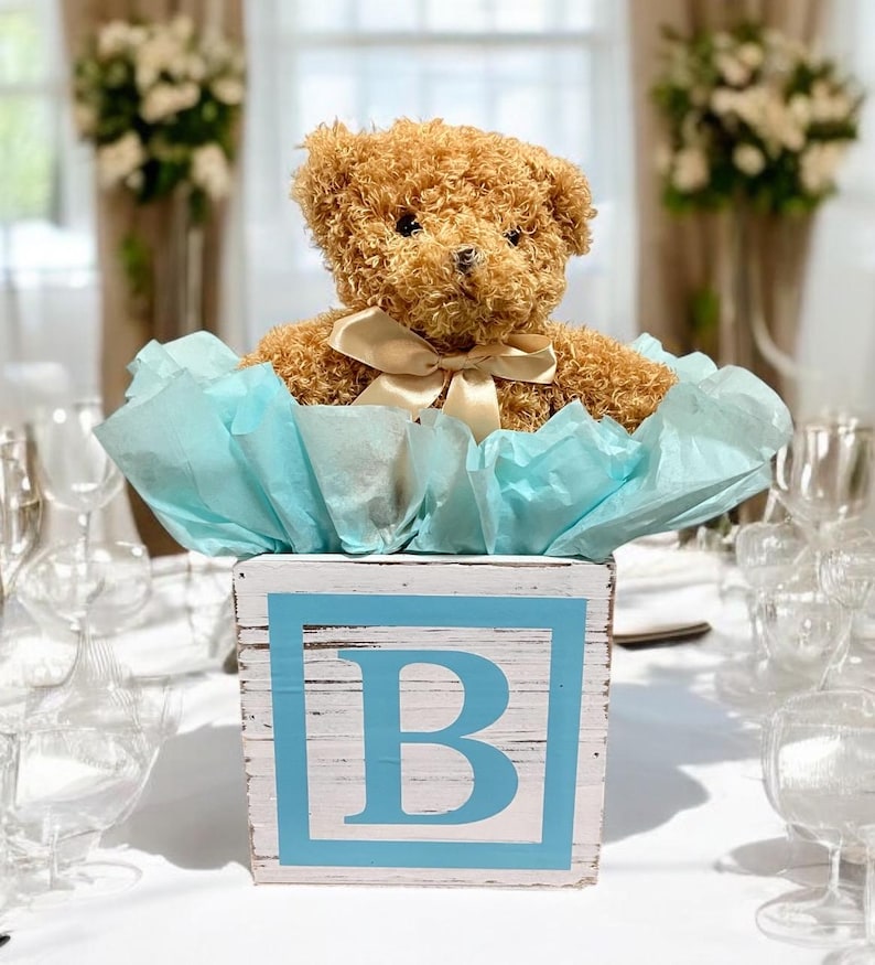 Teddy Bear Baby Shower Centerpiece, Baby Shower Centerpiece Boy, Baby