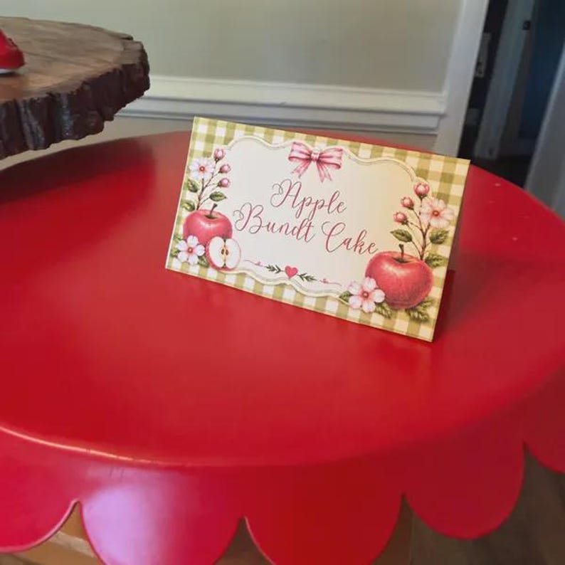 Apple Food Tent Cards Template, Apple of Our Eye Baby Shower Buffet ...