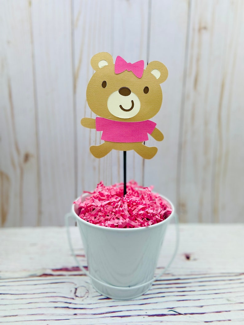 Baby Girl Party Table Decor Teddy Bear Party Decorations Etsy