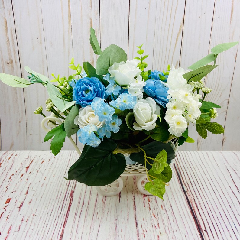 Baby Boy Flower Arrangement Baby Shower Decorations Boy Baby Etsy