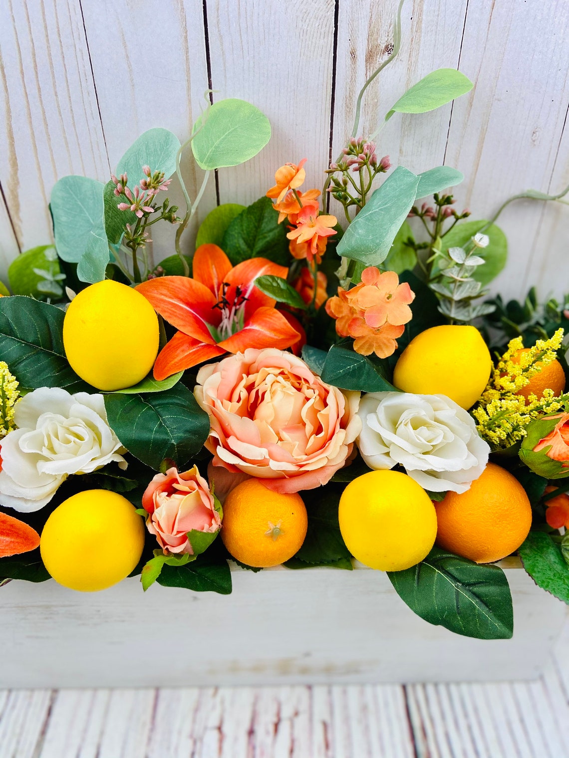 Orange and Yellow Centerpiece Floral Centerpieces for Dining Etsy
