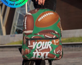 Fußball-Rucksack für Kinder zurück zu Schultasche Bookbags für Kinder Fußball-Cluster-Design American Football-Rucksack-Sport-Themen-Tasche