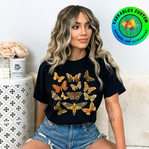 Moth T-shirt Butterfly Shirt Cottagecore Tee Goblincore Tshirt Moth Collection Shirt Bug T-shirt Vintage Moth Aesthetic Dark Academia Tee