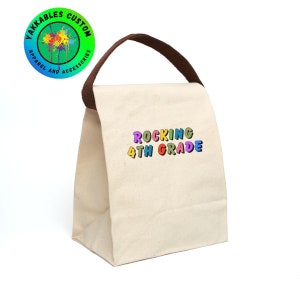Kids Lunch Bag School Lunch Bag Eco Lunch Bag Tote Bag For Lunch Canvas Lunch Bag Lunch Box for Kids Back to School Gift 4th Grade Lunch Bag