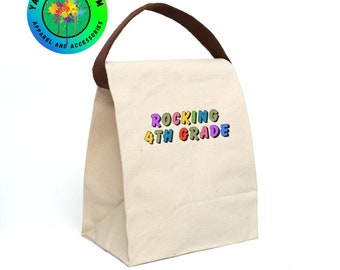 Kids Lunch Bag School Lunch Bag Eco Lunch Bag Tote Bag For Lunch Canvas Lunch Bag Lunch Box for Kids Back to School Gift 4th Grade Lunch Bag
