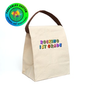 Kids Lunch Bag School Lunch Bag Eco Lunch Bag Tote Bag For Lunch Canvas Lunch Bag Lunch Box for Kids Back to School Gift 1st Grade Lunch Bag