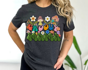 Groovy Mama Shirt Regalo para mamá Retro Mama Shirt para regalo del día de la madre Cool Mom Shirt Hippie Mom Shirt Boho Mama Shirt Wild Mama Shirt para mamá