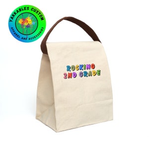 Kids Lunch Bag School Lunch Bag Eco Lunch Bag Tote Bag For Lunch Canvas Lunch Bag Lunch Box for Kids Back to School Gift 2nd Grade Lunch Bag