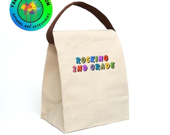 Kids Lunch Bag School Lunch Bag Eco Lunch Bag Tote Bag For Lunch Canvas Lunch Bag Lunch Box for Kids Back to School Gift 2nd Grade Lunch Bag