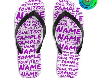 Personalized Custom Printed Flip Flops Personalized FlipFlops Custom Flip-Flops Custom Designed All Over Print Personalized Custom Sandals